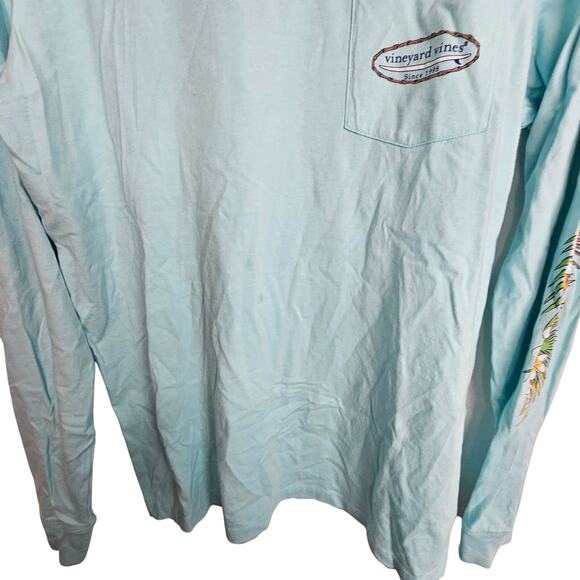 Vineyard Vines Mens Tropical Surf Pocket Tee LS Beach Preppy Coastal Size Small - Picture 3 of 7